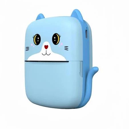 Портативний дитячий термопринтер із Bluetooth A8 Cat міні принтер для телефону Blue | Зображення 3