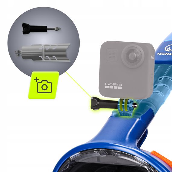 Маска для снорклінгу TSUNAMI повнолицьова, зі складною трубкою Size L/XL Blue (P-5905973405461) | Зображення 2