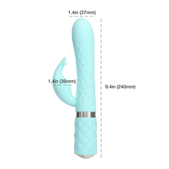 Роскошный кролик с ротацией и вибрацией Pillow Talk Lively, Teal, кристалл Сваровски, тройной отрост, | Зображення 3