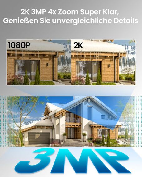 Вулична камера відеоспостереження WiFi бездротова з акумулятором 2K 3MP IP65 виявлення руху нічне бачення двосторонній звук | Зображення 2