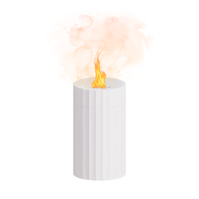 Увлажнитель Воздуха с LED Подсветкой 3в1 Аромадифузор с Имитацией Огненого Пламени Ночник для Детей Белый