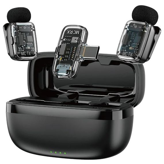 Петличный беспроводной микрофон WIWU WM008 Dual-mic ANC Type-C Black | Зображення 5