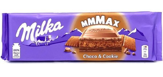 Шоколад молочный c кремовой шоколадной начинкой и шоколадным печеньем Milka Choco&Cookie, 300 г
