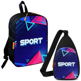 Набір Sport 2 в 1: дитячий рюкзак + сумка-слінг , для хлопчика та дівчинки 7–9 років (6100)