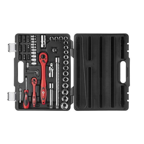 Професійний набір інструментів 1/2", 1/4", 72 од., Cr-V INTERTOOL ET-6072 | Зображення 3