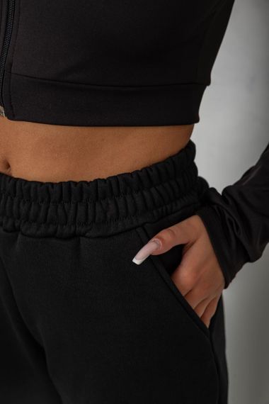 Спортивные штаны женские на флисе, цвет черный, 238R57828-2 | Зображення 4