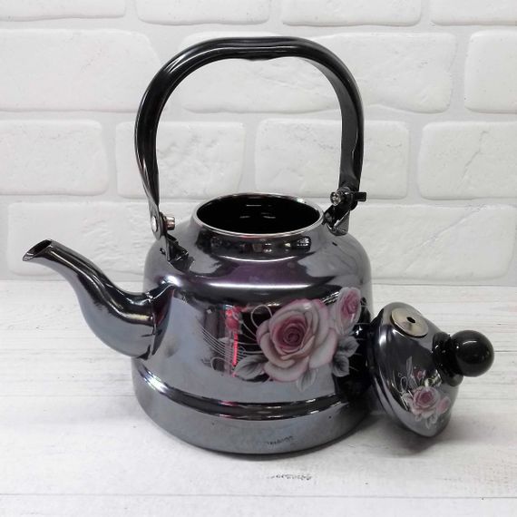 Чайник на плиту Edenberg Розы EB-3356-Roses-Black 2.5 л черный