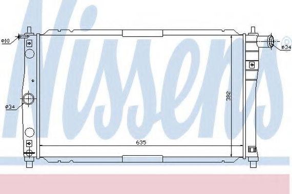 Радіатор охолодження DAEWOO LANOS (97-) 1.3-1.6 i (Nissens) NISSENS 61654 на DAEWOO LANOS / SENS (KLAT)