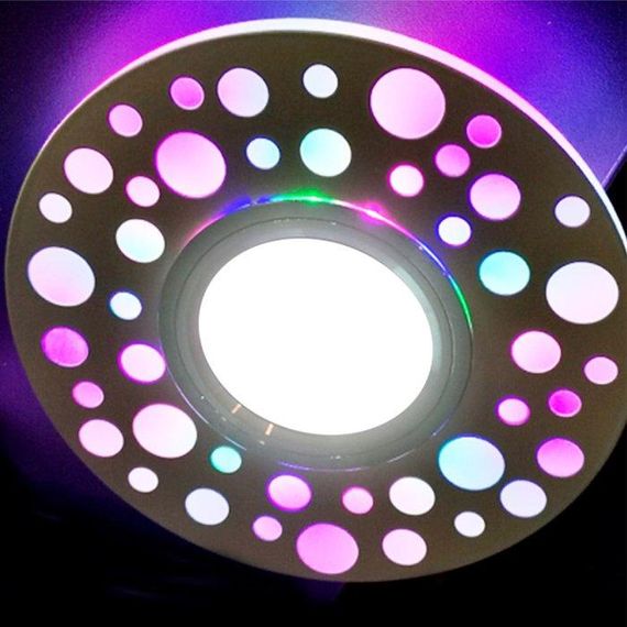 Вбудований світильник Feron CD989 під лампу з RGB підсвіткою матовий білий | Зображення 1
