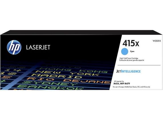 Картридж HP 415X CLJ Pro M414/454/479, Enterprise M455/M480 Cyan (6000стр) (W2031X)