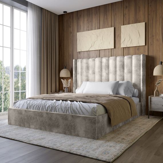 Двоспальне ліжко LION Ніно 180x200 см SILK 102 Айворі (LION-041408)