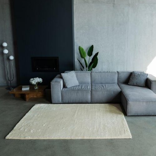 Килимок для підлоги з еко-хутра ТМ Dariana Elegant 160*220 см ванільно-бежевий | Зображення 1