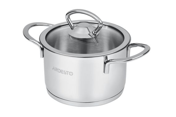 Кастрюля со стеклянной крышкой Ardesto Luna AR-0609-S 0,9 л 12 см | Зображення 1