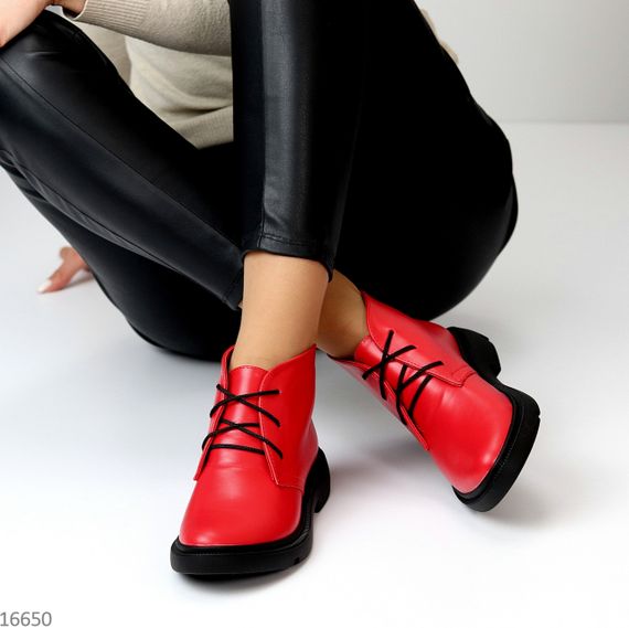 Яскраві червоні черевики дезерти натуральна шкіра в асортименті 38