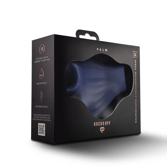 Мастурбатор Rocks Off Palm Blue, петлі для пальців, 10 режимів Sex Aura | Зображення 7