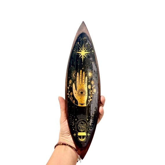 Емалевa підставка під пахощі з мангового дерева Хамса 29,5×7,5×2,5 см ZEN Aroma 5056368352669 | Зображення 1