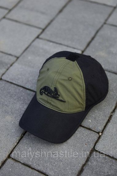 Бейсболка Helikon-Tex Logo Cap – PolyCotton Ripstop Black/Olive Green | Зображення 2