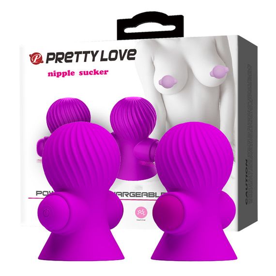 Вакуумная помпа для сосков - Pretty Love Nipple Sucker Purple Sex Aura
