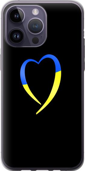 Чехол на iPhone 14 Pro Max Жёлто-голубое сердце "885u-2667-17620"