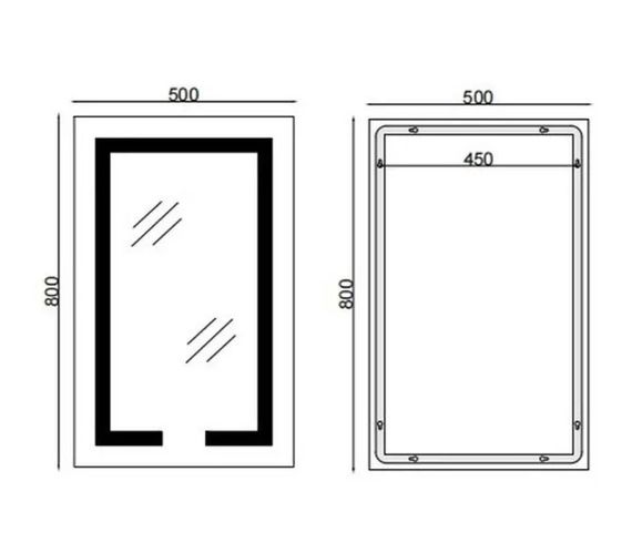 Дзеркало Mixxus HARD MR06-50x80-CASE з LED Touch, Anti-fog, димером, рег. яскравості, годинником (MI6657) | Зображення 9
