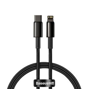Дата кабель Baseus Tungsten Gold Type-C to Lightning PD 20W (1m) (CATLWJ) Чорний
