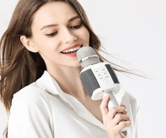 Портативний бездротовий караоке мікрофон 2в1 Функція Bluetooth Колонки + режим фонограми Tosing XR-27 Сірий (XR-27_1340) | Зображення 7
