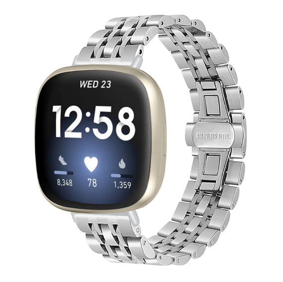 Металлический ремешок Primolux Steel Link для часов Fitbit Versa 4 / Fitbit Sense 2 - Silver