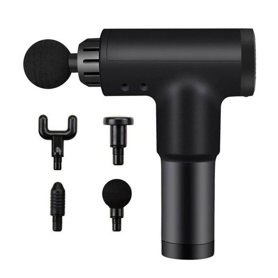 Акумуляторний масажер Fascial Gun KH-320 портативний ручний ударний м'язовий пістолет 4 насадки | Зображення 1