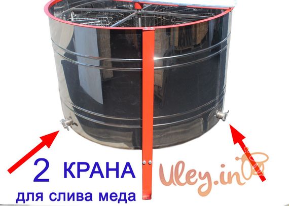16-ти рамочная «ЕВРО» Медогонка, с поворотом кассет, нержавеющая (ротор Н/Ж, с крышкой) под рамку «ДАДАН» РЕМ | Зображення 2