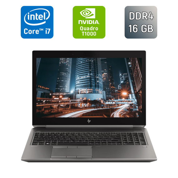 Ноутбук HP zBook 15 G6 / 15.6" (1920x1080) IPS / Intel Core i7-9750H (6 (12) ядер по 2.6 - 4.5 GHz) / 16 GB DDR4 / 240 GB SSD / nVidia Quadro T1000, 4 GB GDDR5, 128-bit / Fingerprint / WebCam / HDMI б/у | Зображення 1