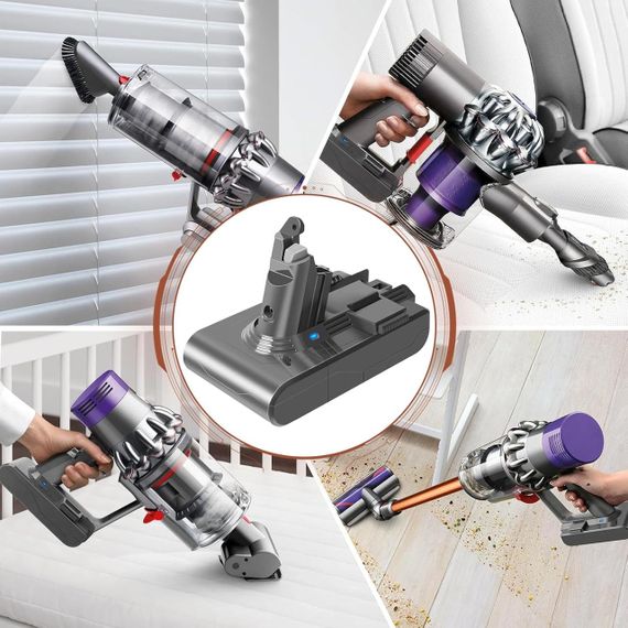 Аккумулятор для пылесоса Dyson V6 6000 мАч с 2 фильтрами для DC58, DC59, DC61, DC62, DC72, DC74, SV03–SV09 | Зображення 5