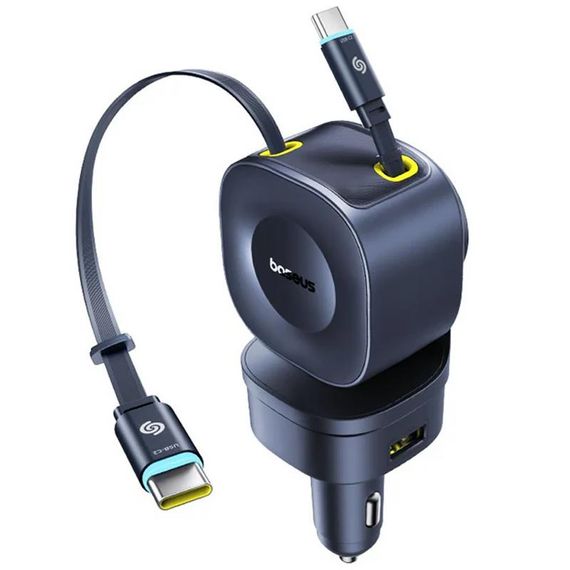 АЗП Baseus PrimeTrip VR2 Max PD100W+QC3.0 with retractable cable (1USB-A/3C) (C02066) Cosmic Black | Зображення 2