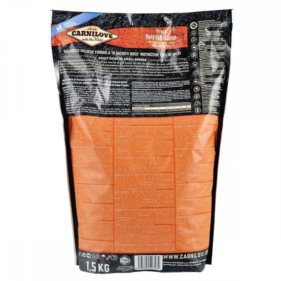 Корм сухий Carnilove Fresh Ostrich and Lamb for Small Breed Dogs для дорослих собак дрібних порід зі страусом та ягнятиною 1 | Зображення 3