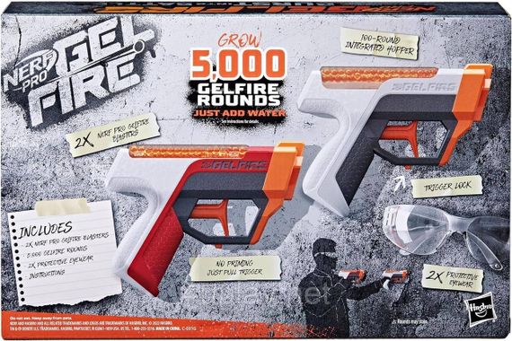 Набір бластерів NERF Pro Gelfire Dual Wield Pack Пістолети Нерф Про Гельфайр Дуал кульки орбізи Оригінал Hasbro | Зображення 3