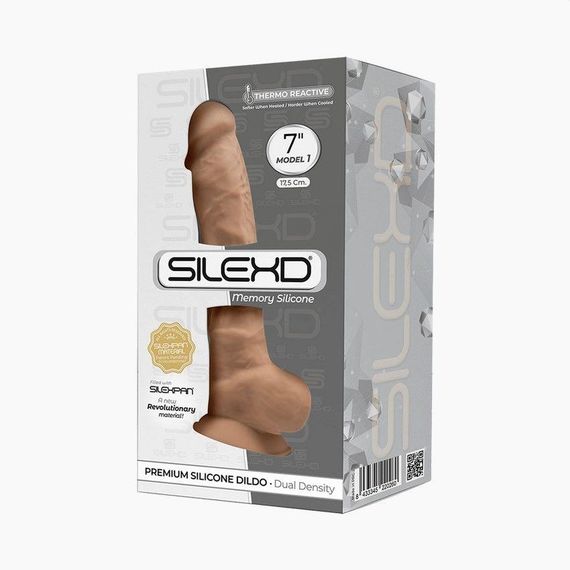 Фалоімітатор SilexD Johnny Caramel (MODEL 1 size 7in), двошаровий, силікон + Silexpan, діаметр 3,8см Sex Aura | Зображення 2