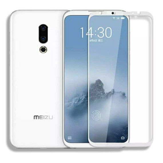 Захисне скло 2.5D на весь екран для Meizu 16 колір Білий | Зображення 1