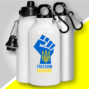 Фляга термо з карабіном "Freedom Ukraine" патріотична