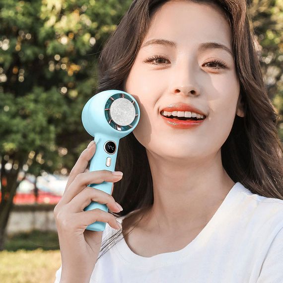 Портативний вентилятор YL007 with Display з підставкою для телефону 2000mAh Blue | Зображення 2