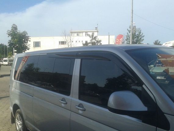 Ветровики (4 шт, Sunplex Sport) для Volkswagen T5 Transporter 2003-2010 гг | Зображення 8