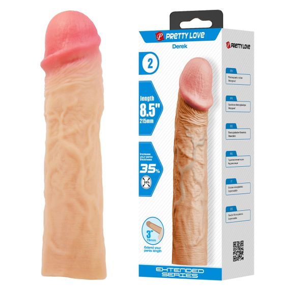 Подовжуюча насадка презерватив Pretty Love - Derek 8,5" Flash, BI-026269 sexstyle | Зображення 3