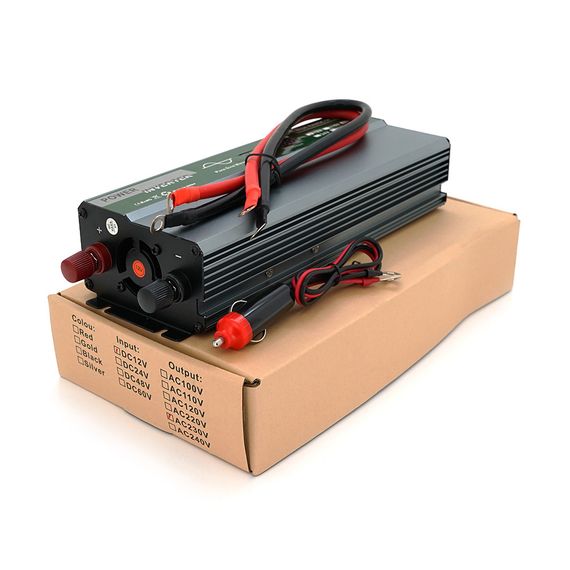 Інвертор напруги Demuda DMDPSW-800W, 12V/220V, 800W з правильною синусоїдою, 1 універсальна розетка, 2 USB, клемні дроти, Q20 | Зображення 1