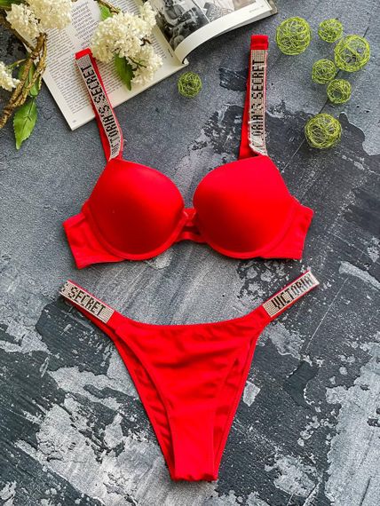 Нижня білизна Victoria's Secret з пуш-апом DO2047 Червона | Зображення 5