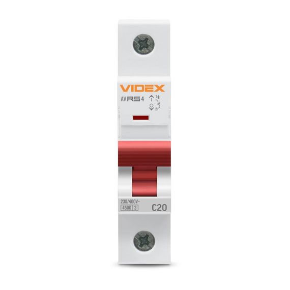 Автоматичний вимикач RS4 1п 20А С 4,5кА VIDEX RESIST (VF-RS4-AV1C20) | Зображення 2