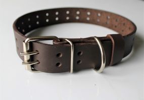 Ошейник из натуральной кожи "Lockdog" коричневый