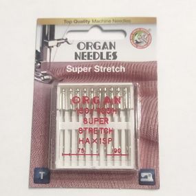 Голки для стрейча, лайкри ORGAN SUPER STRETCH №75/90 для побутових швейних машин блістерна упаковка 10 штук