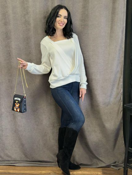 Женская красивая ангоровая кофта GF04168 цвет белый, размер 50/52 | Зображення 1