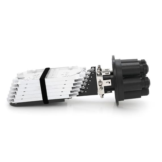 Муфта оптична Merlion ML-OP-F106M-96C, герметична, 6 вводів, до 4-х касет, до 96 зварок, матеріал PP