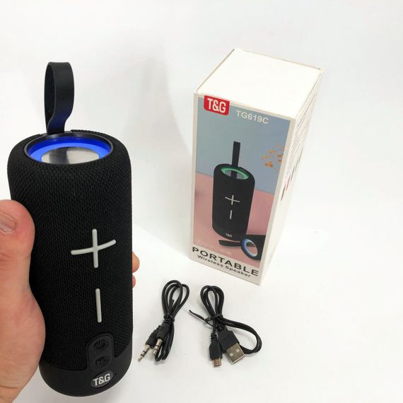 Портативная Bluetooth колонка TG619C FM-радио USB/TF с ремешком. RL-984 Цвет: черный | Зображення 5