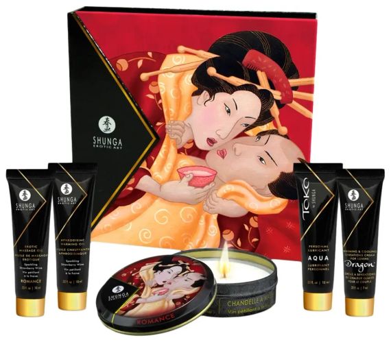 Набір для масажу Geisha (полуничне ігристе вино) sexstyle | Зображення 1