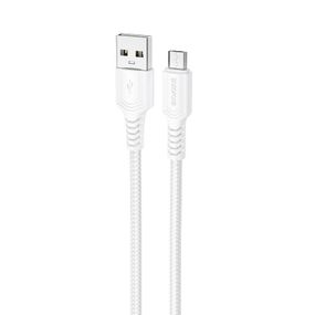 Дата кабель Borofone BX116 Certain USB to MicroUSB 2.4A (1m) White